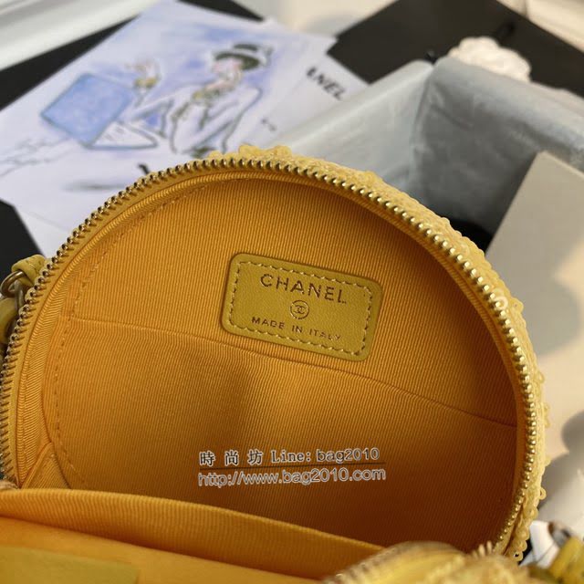 Chanel女包 香奈兒專櫃最新款亮片圓餅小挎包 Chanel大菱格粗鏈條女包 AP0945  djc4059